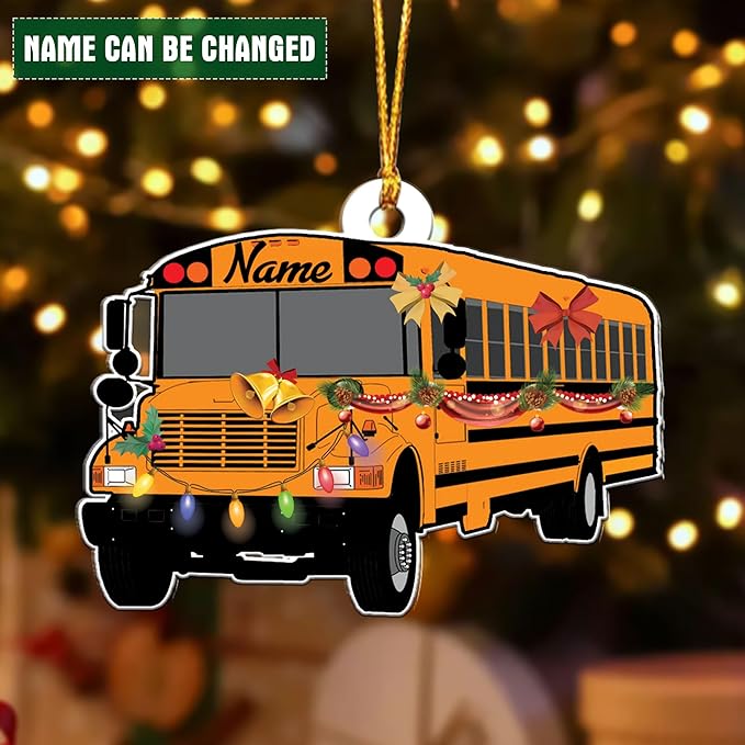 Customized School Bus Ornament - Bus Driver Christmas Gift L11