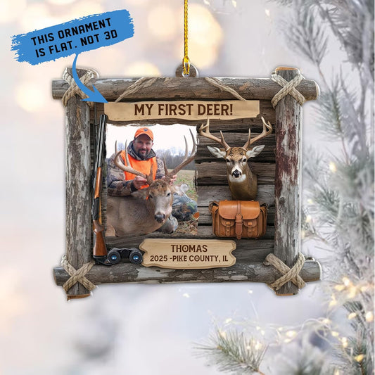 Personalized Hunting Ornament, Hunter Christmas Acrylic Ornament 2025 T13