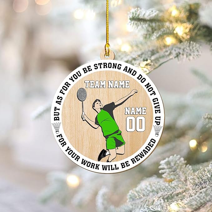 Personalized Badminton Ornament, Custom Christmas Gift for Players, Sports Lovers LL7