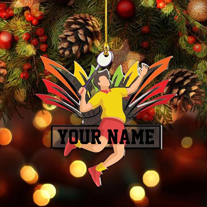 Personalized Badminton Ornament, Custom Christmas Gift for Players, Sports Lovers LL9