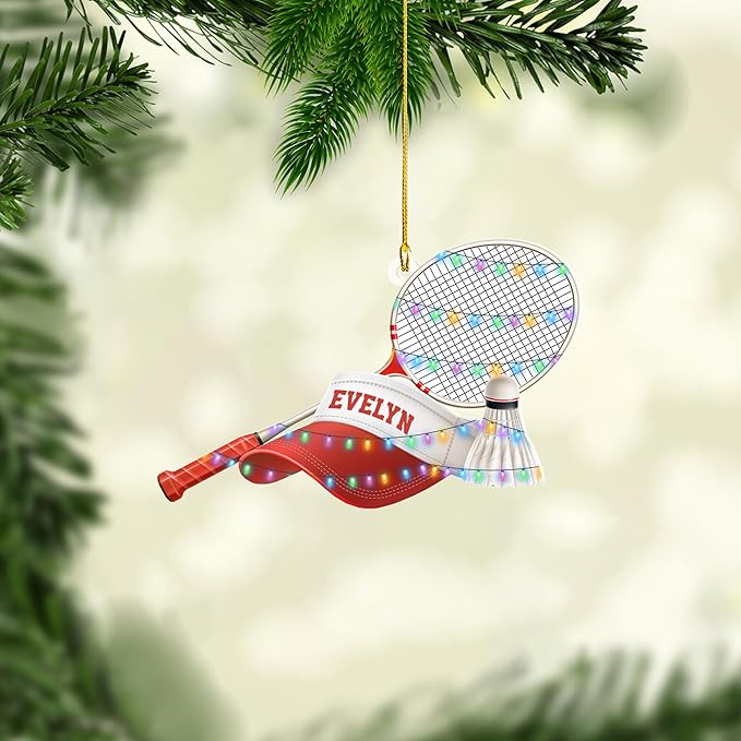 Custom Christmas Gift for Badminton Players, Sports Lovers Badminton Ornament LL16