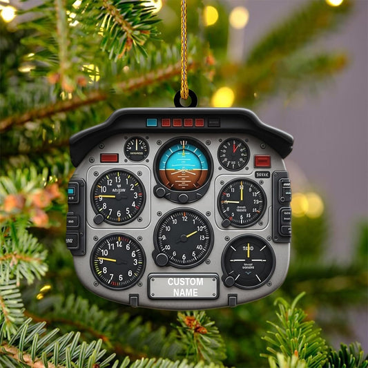 Personalized Pilot Cockpit Christmas Ornament