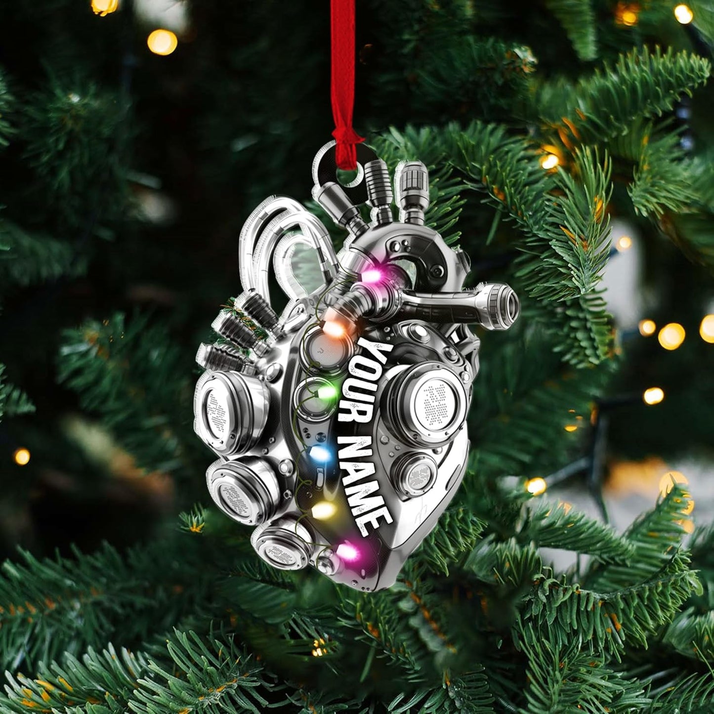 Custom Drag Racing Ornament – Personalized Hot Rod Engine Acrylic Christmas Decoration, Mechanic Gift for Car Lovers TDR10