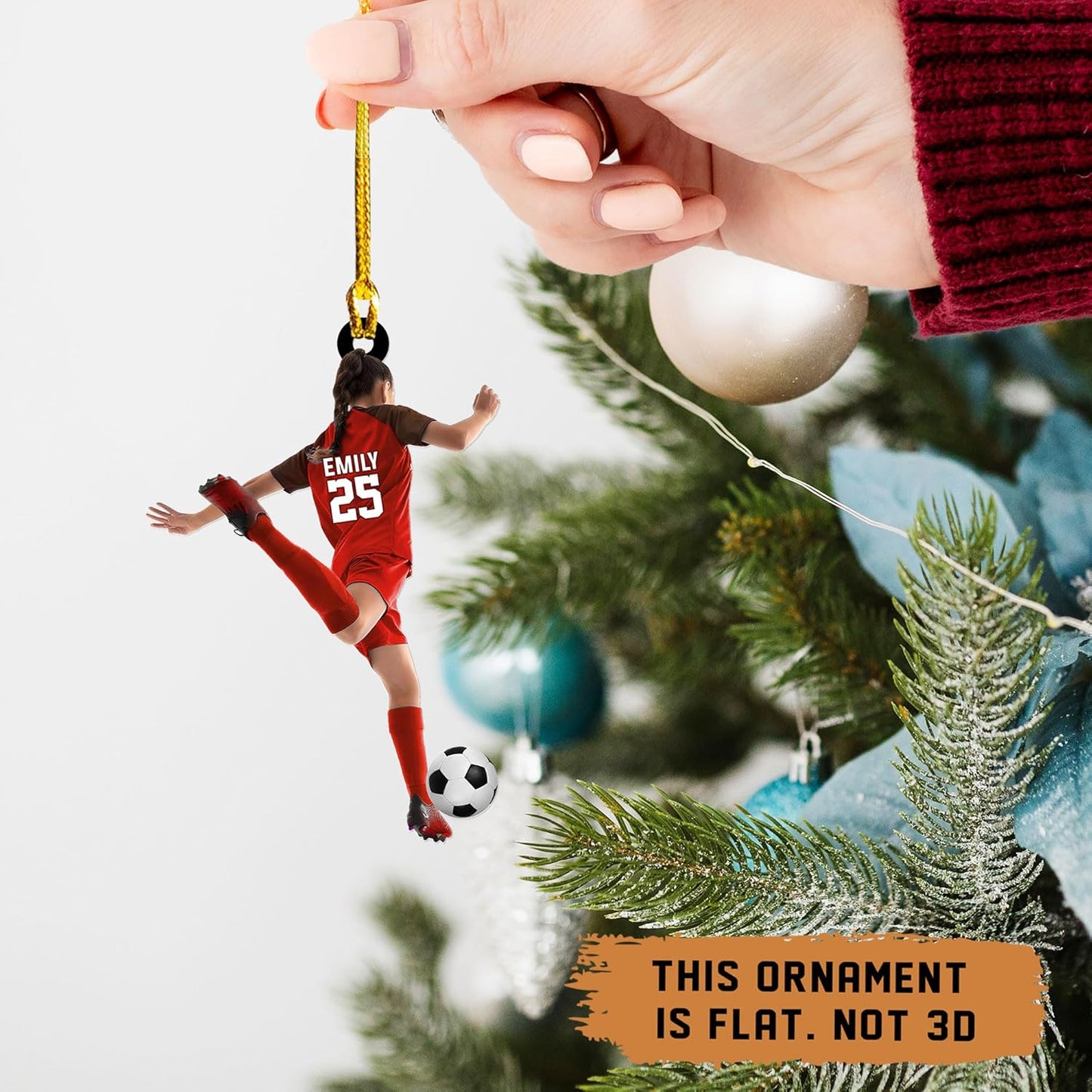 Custom Soccer Christmas Ornament Gift for Soccer Player Christmas Decor Tree Ornament  C10
