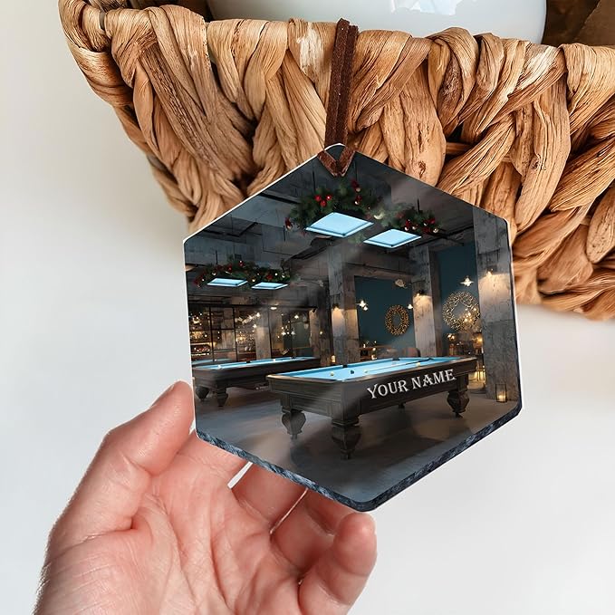 Personalized Billiards Ornament 2025, Billiards Christmas Ornaments N07