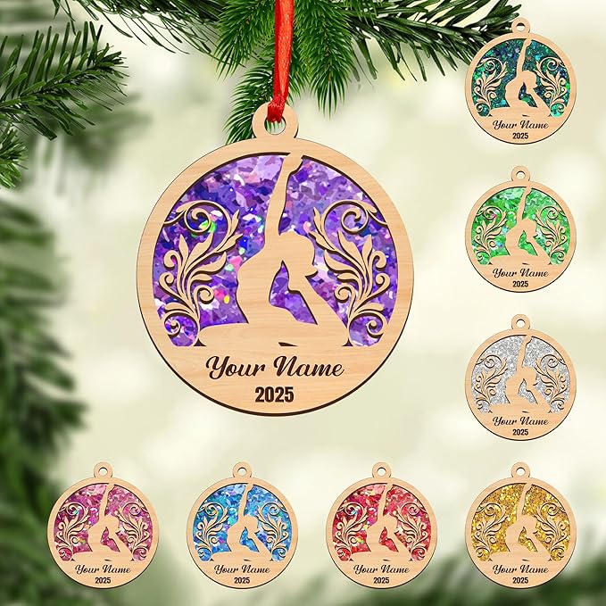 Personalized Yoga Lovers Ornament - Custom Yoga Christmas Decoration Gift LL6