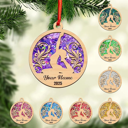 Personalized Yoga Lovers Ornament - Custom Yoga Christmas Decoration Gift LL6