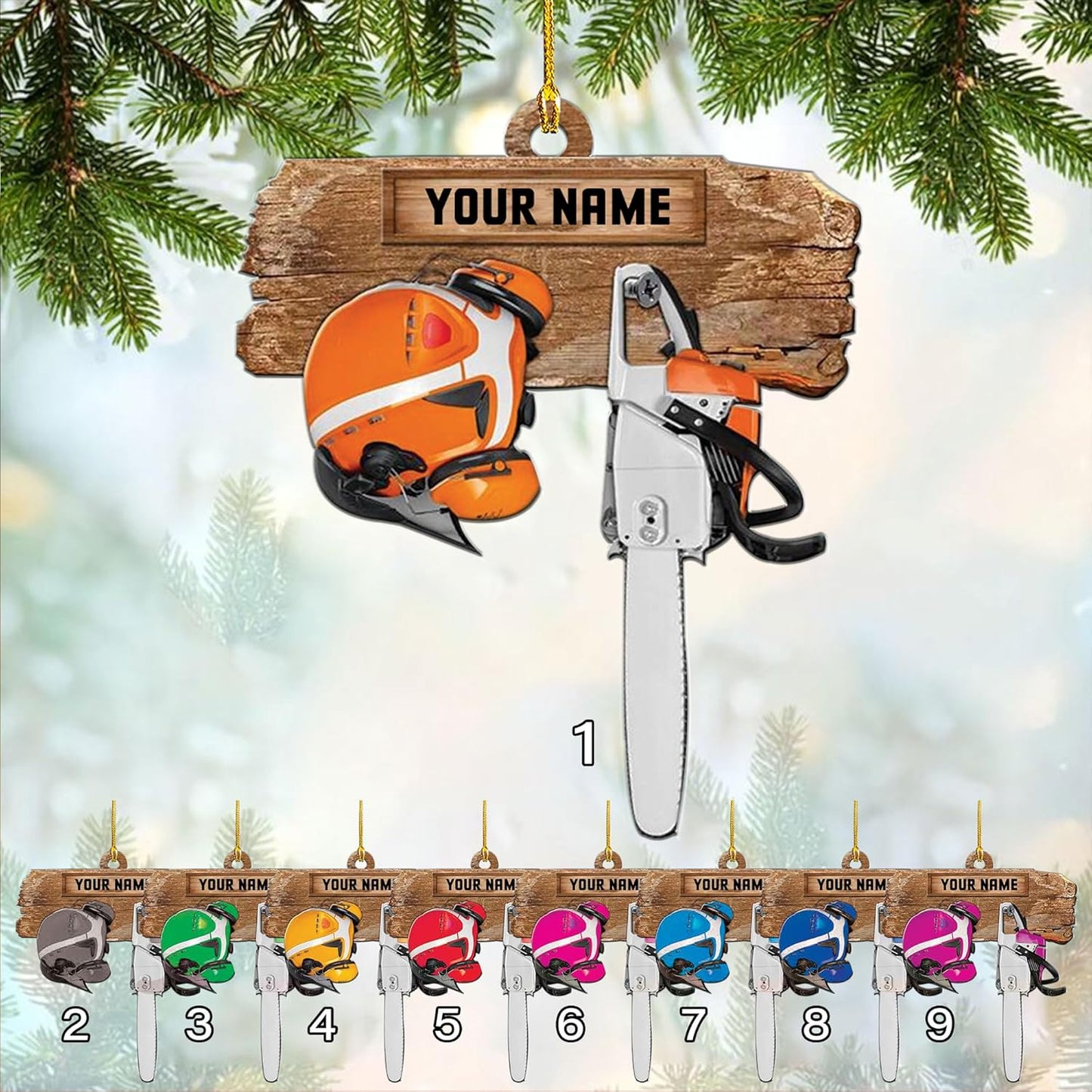 Personalized Carpenter Ornament – Woodworking Lumberjack Gift Ornament Style 88