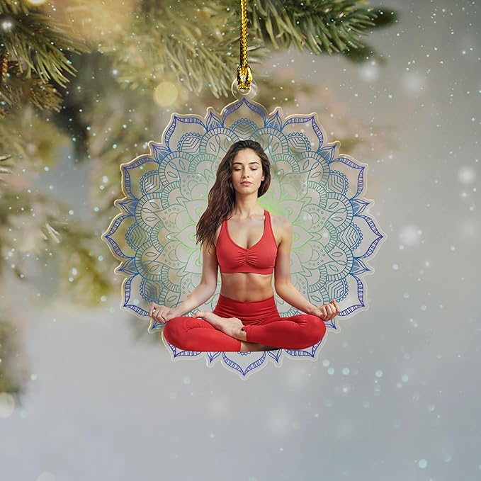 Personalized Yoga Lovers Ornament - Custom Yoga Christmas Decoration Gift LL8