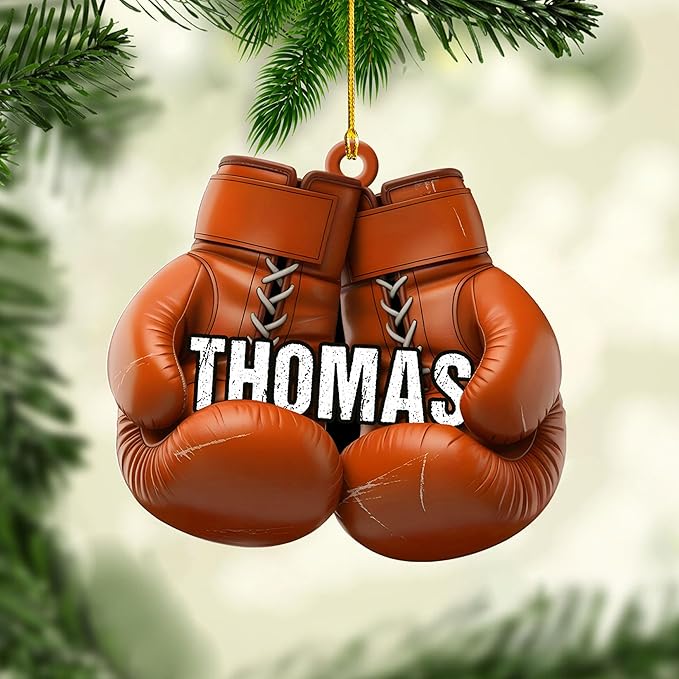 Personalized Boxing Gloves Christmas Ornament - Custom Name Boxing Ornament Gift LL27