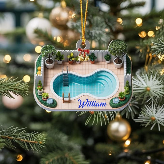 Custom Swimming Ornament - Swimmer Christmas Gift for Boys, Girls & Pool Lovers LL26