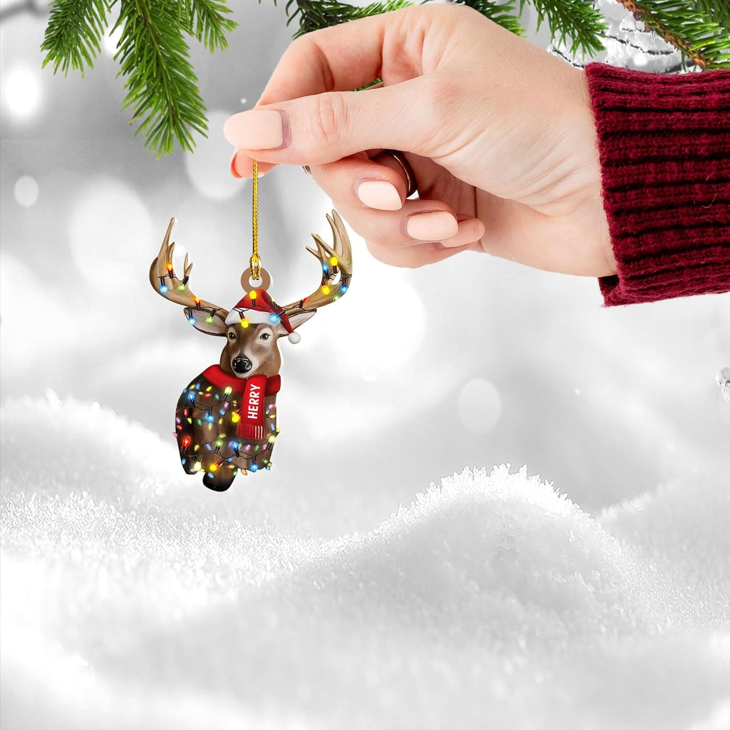 Personalized Hunting Ornament, Hunter Christmas Acrylic Ornament 2025 T09