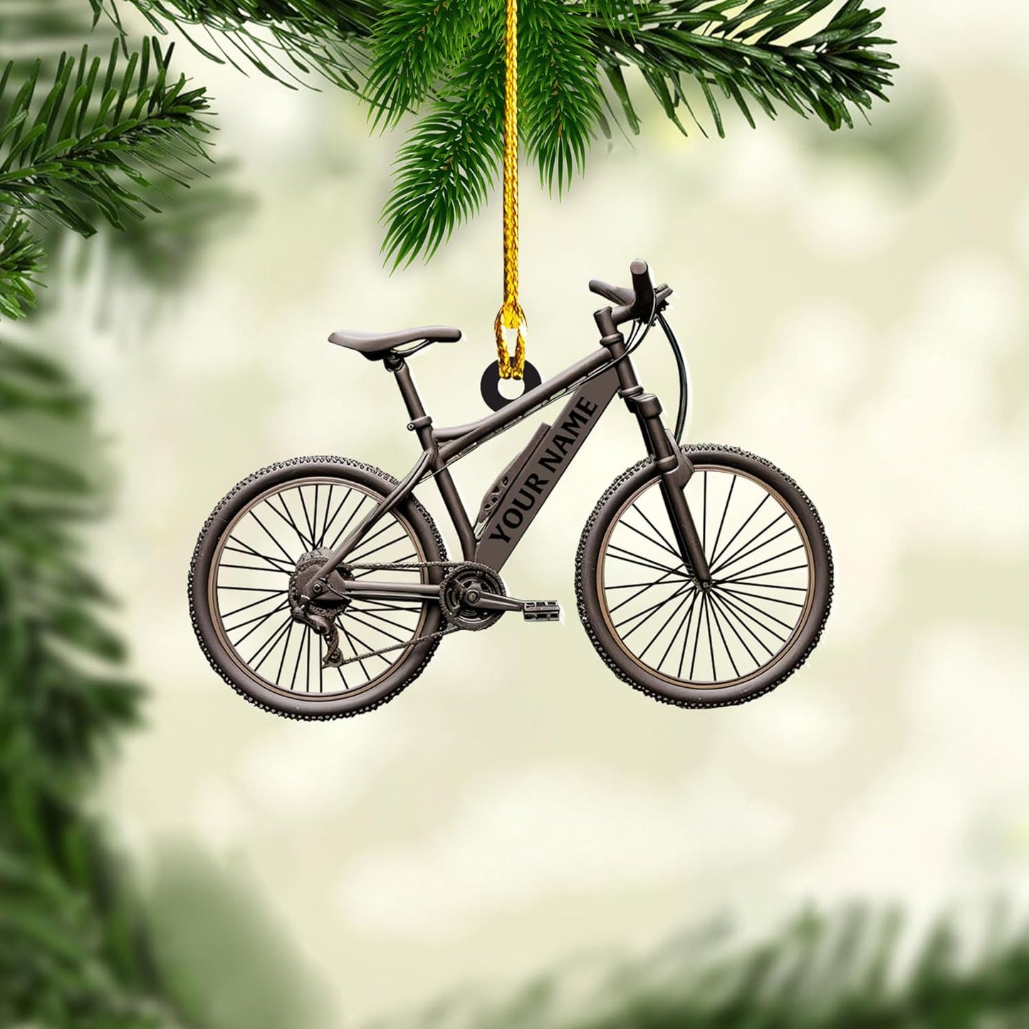 Custom Name Bicycle Acrylic Ornament – Personalized Cycling Gift, Christmas Tree Decor for Bikers 2025 TC44