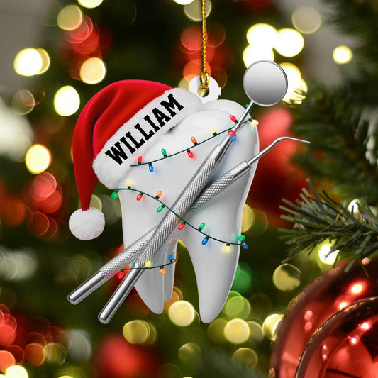 Custom Tooth Dentist Christmas Ornament