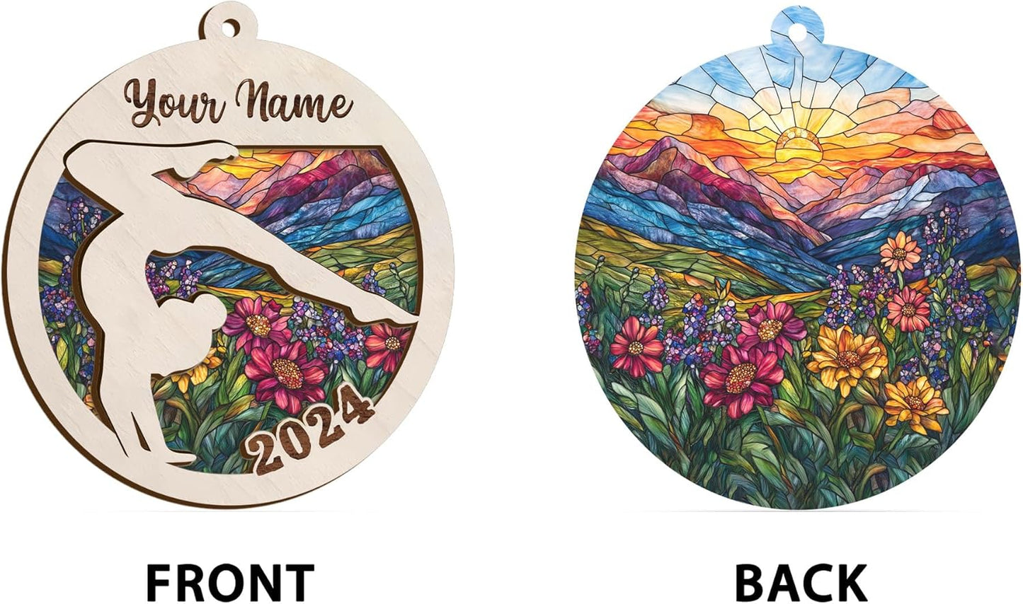 Personalized Name Gymnastics Ornament 2025, Girl Gymnast Ornaments  for Xmas C15