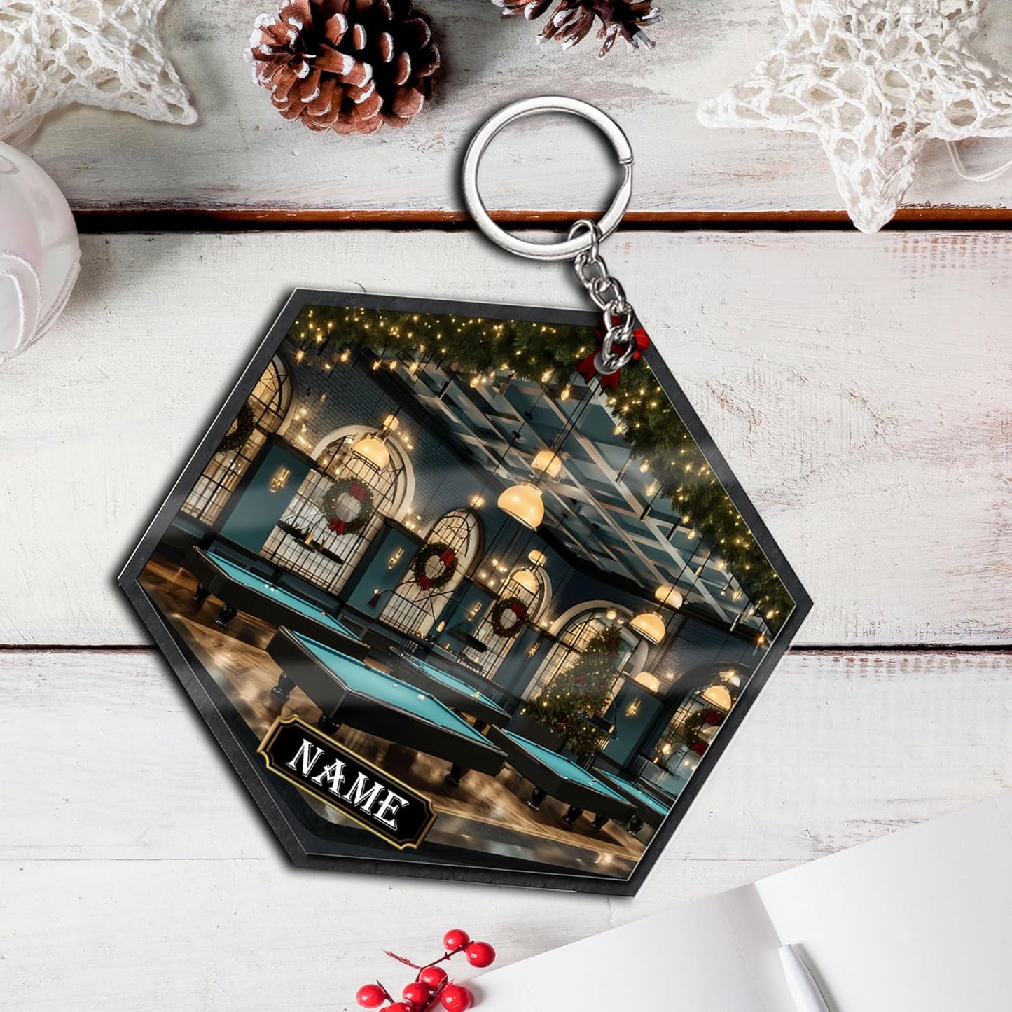 Personalized Billiards Ornament 2025, Billiards Christmas Ornaments N05