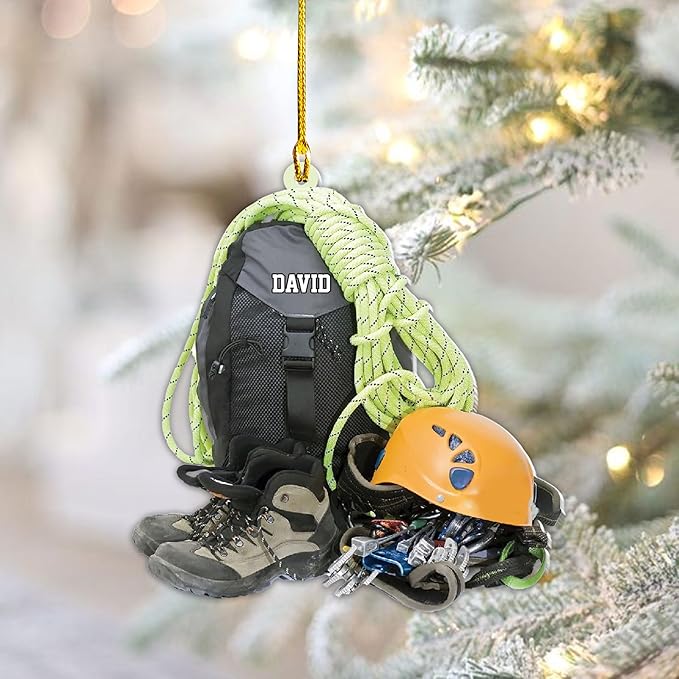 Custom Climbing Ornament - Custom Rock Climber Christmas Gift for Mountaineers LL8