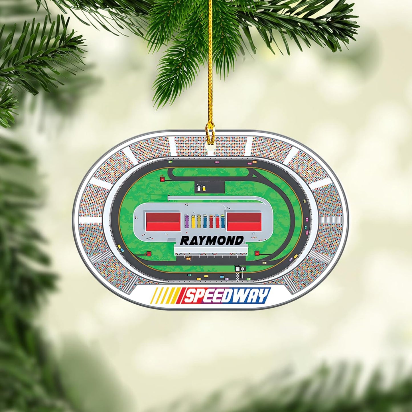 Custom Name Race Car Ornament – Personalized Acrylic Racing Christmas Decoration, Motorsport Fan Gift TR18