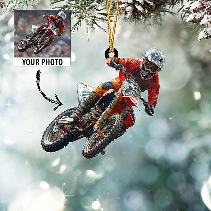 Personalized Dirt Bike Christmas Ornaments 2025 Custom Motocross Ornament Dirt bike Christmas Ornament NO6