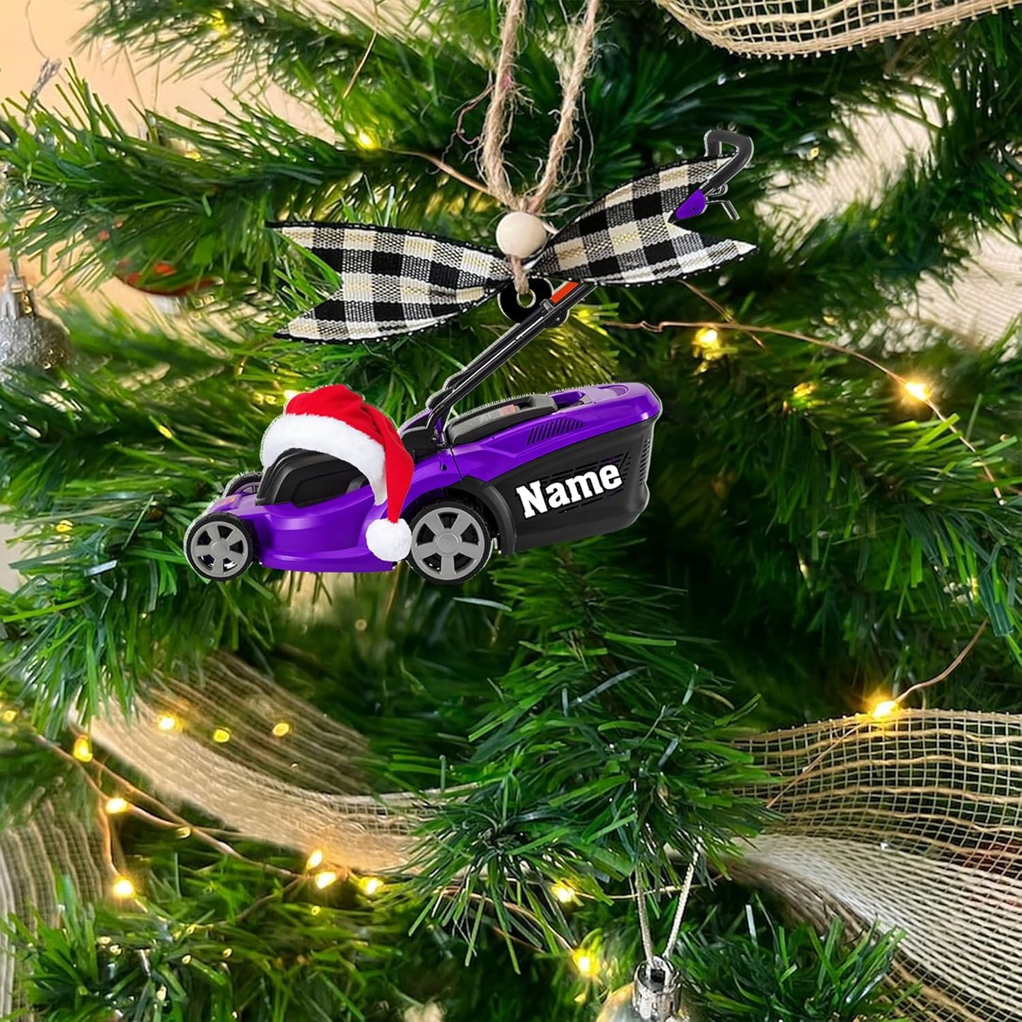 Personalized Lawn Mower Christmas Ornament | Custom Lawn Care Holiday Tree Decoration for Gardeners & Landscapers TG99