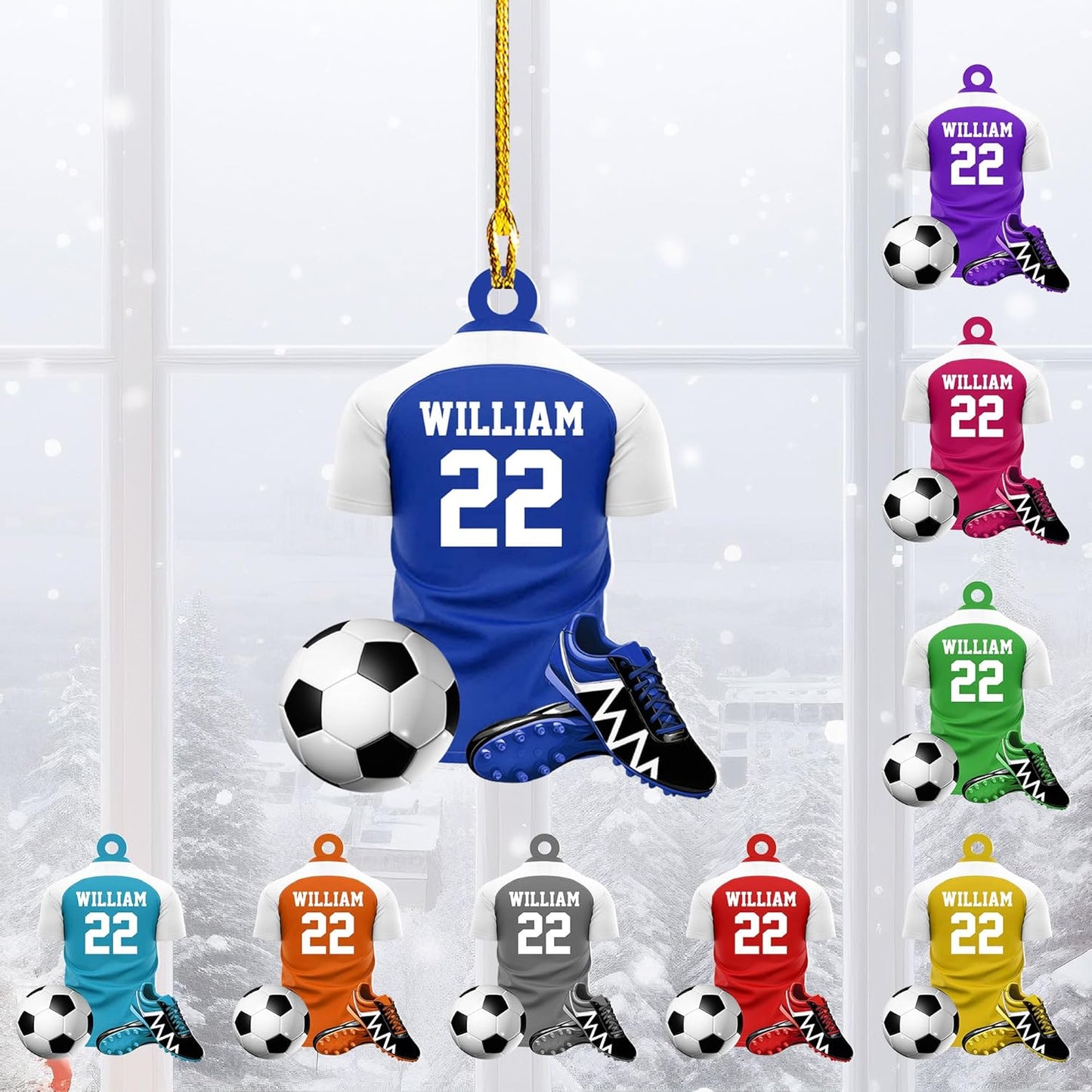 Personalized Soccer Player Christmas Ornament - Xmas Gift for Soccer Lovers C24