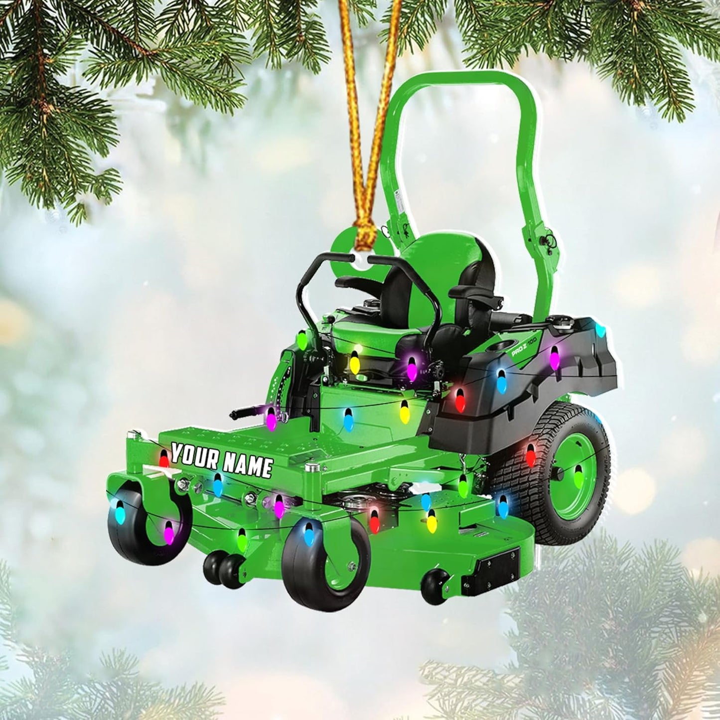 Personalized Lawn Mower Christmas Ornament | Custom Lawn Care Holiday Tree Decoration for Gardeners & Landscapers TG102