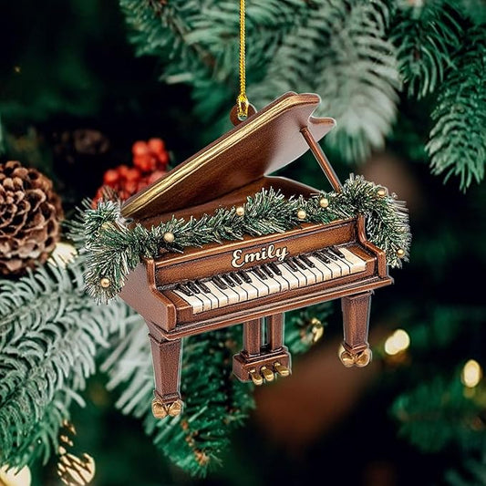 Customized Piano Ornament - Music Instrument Christmas Gift for Piano Lovers LL31