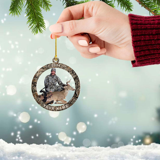 Personalized Hunting Ornament, Hunter Christmas Acrylic Ornament 2025 T01