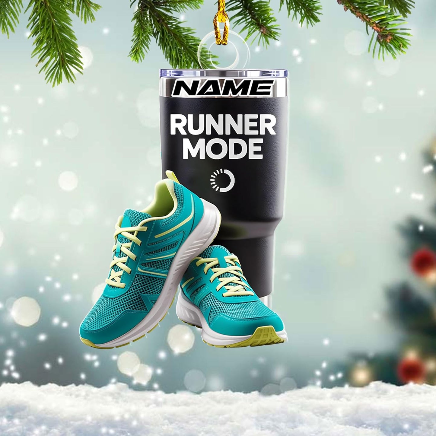 Custom Marathon Runner Ornament – Personalized Acrylic Race Ornament, Sport Holiday Tree Decoration, Running Gift TM11