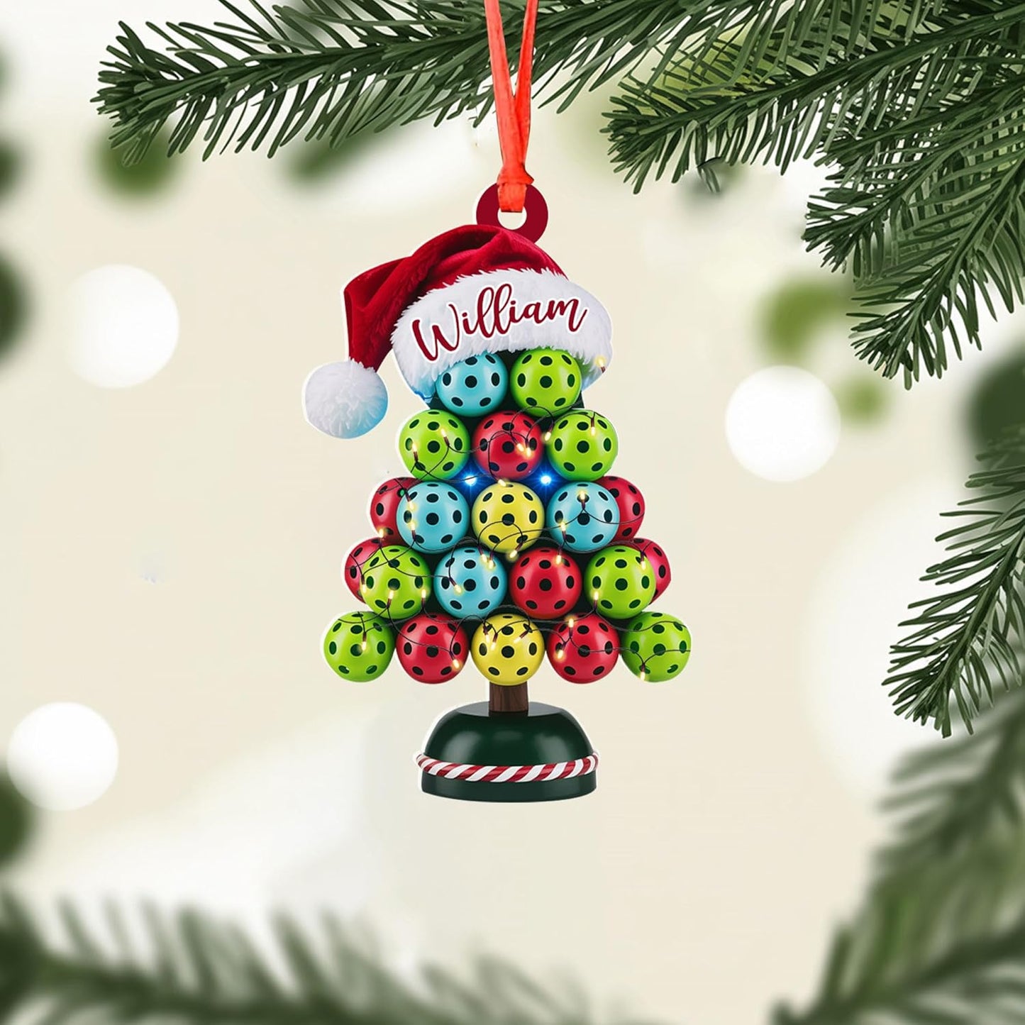 Custom Christmas Tree Pickleball Ornament – Pickleball Christmas Ornament