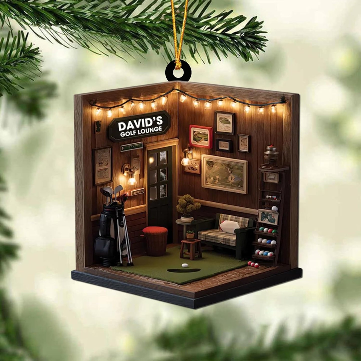 Personalized Golf Room Ornament - Golf Player Christmas Ornament 3