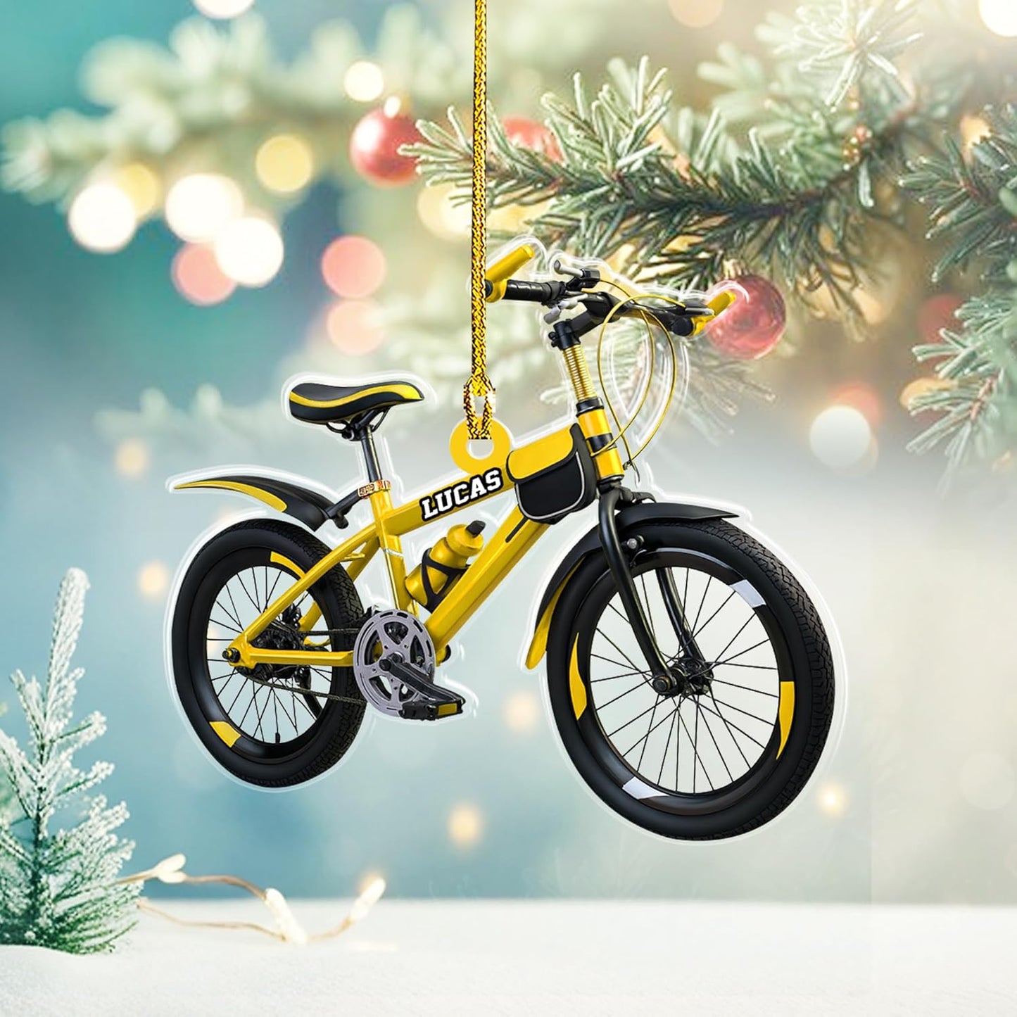 Custom Name Cycling Acrylic Ornament – Personalized Bike Gift, Christmas Tree Keepsake for Cycling Enthusiasts TC39