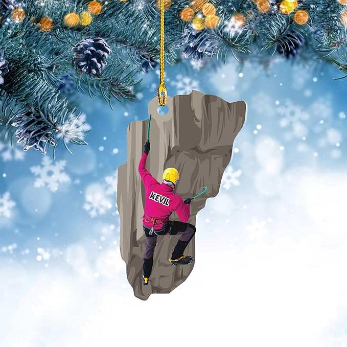 Personalized Rock Climber Christmas Gift for Mountaineers - Climbing Ornament LL30