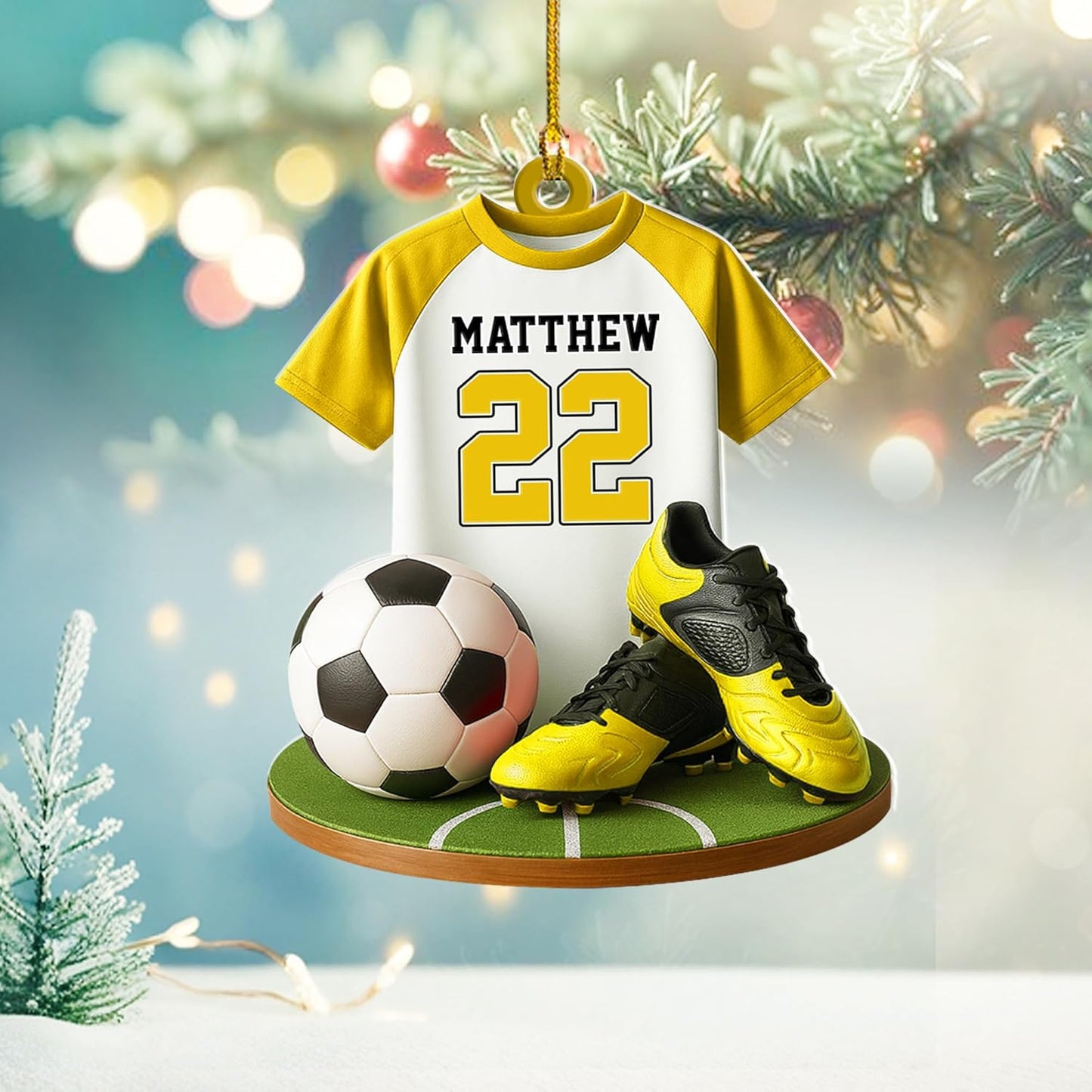 Personalized Soccer Player Christmas Ornament - Xmas Gift for Soccer Lovers C25