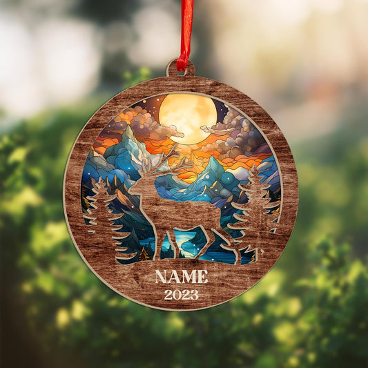 Personalized Hunting Ornament, Hunter Christmas Acrylic Ornament 2025 T24