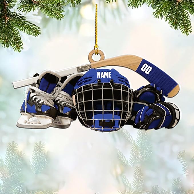 Personalized ice Hockey Ornament N37