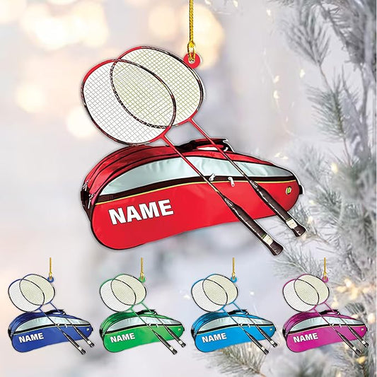 Personalized Badminton Ornament, Custom Christmas Gift for Players, Sports Lovers LL5
