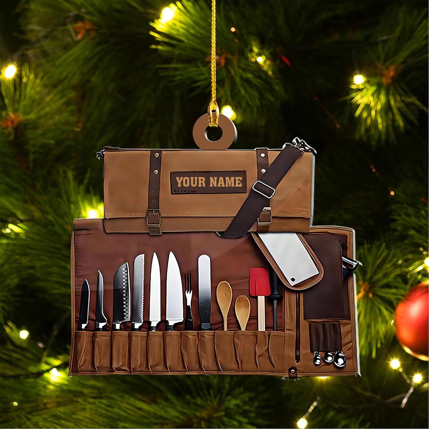 Personalized Chef Hat Ornament, Custom Cooking Baking Ornament for Christmas Tree, Kitchen Gift N01