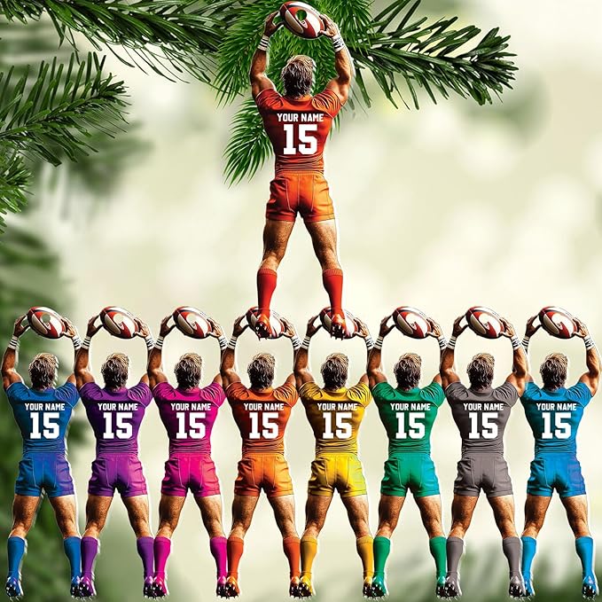 Personalized Rugby Player Christmas Gift for Sports Lovers - Rugby Ornament LL26