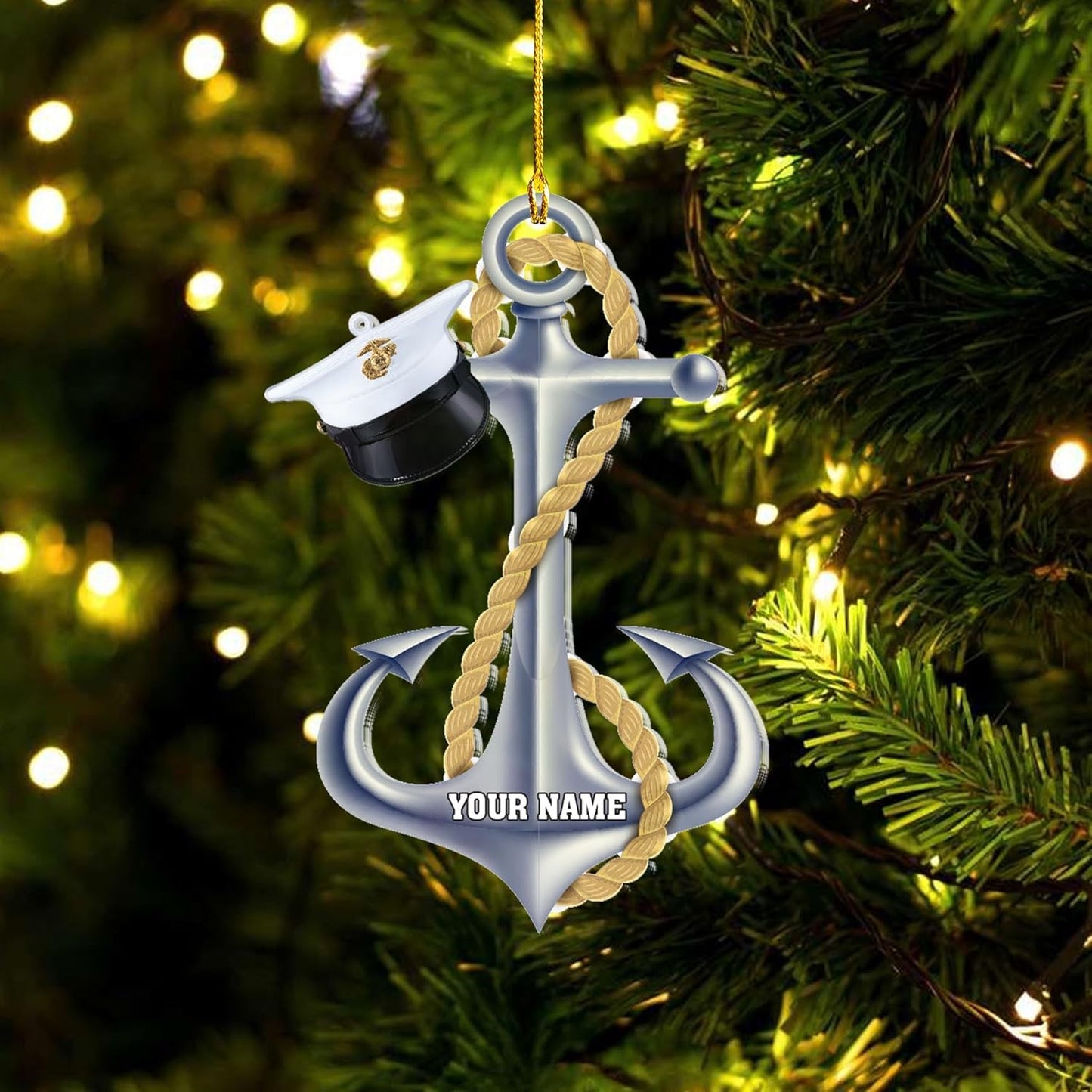 Custom Name Sailor Ornament – Personalized Captain Acrylic Sailing Ornament, Nautical Christmas Tree Decoration for Navy Lovers TS36