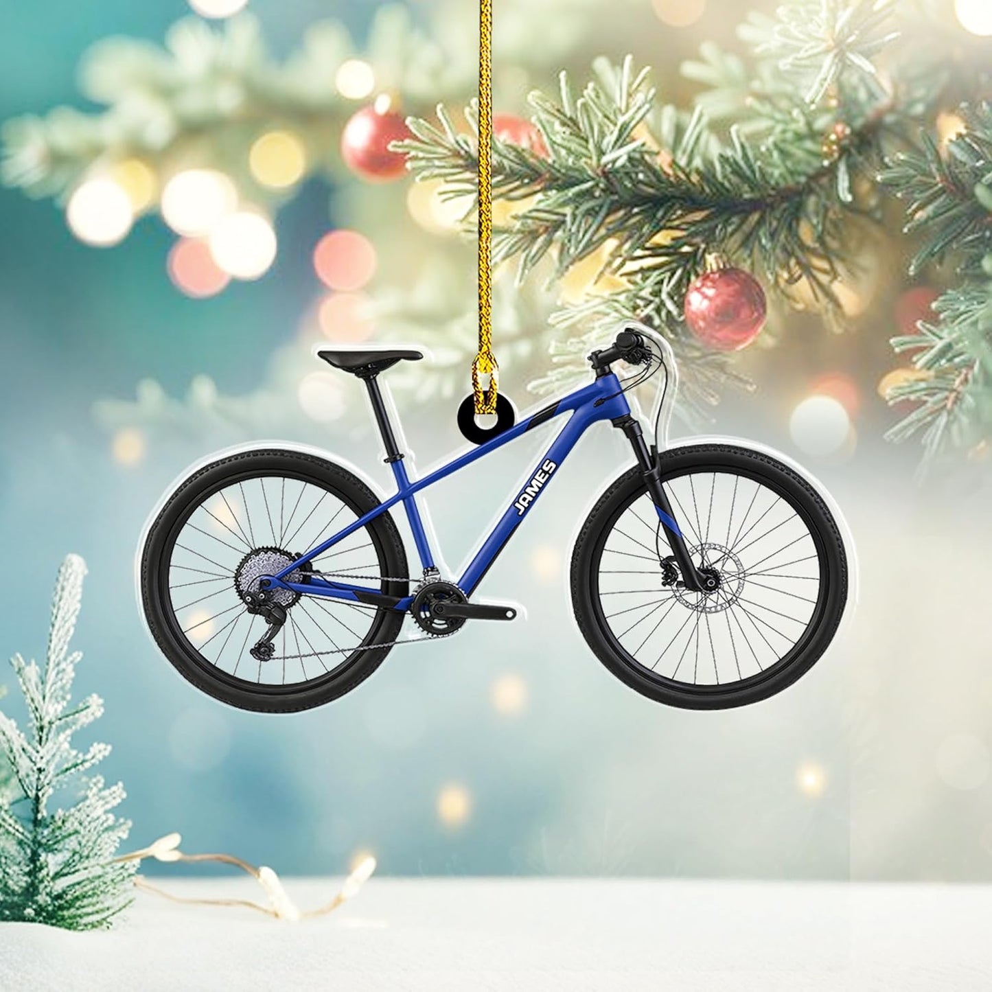 Custom Name Cycling Acrylic Ornament – Personalized Bike Gift, Christmas Tree Keepsake for Cycling Enthusiasts TC32