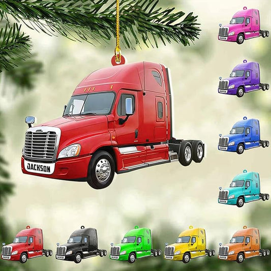 Personalized Semi Truck Christmas Decor - Truck Driver Ornament Gift L13