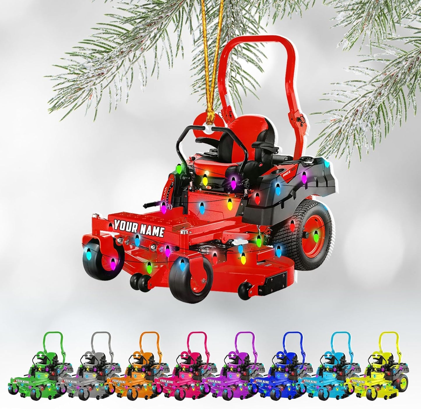 Personalized Lawn Mower Christmas Ornament | Custom Lawn Care Holiday Tree Decoration for Gardeners & Landscapers TG102