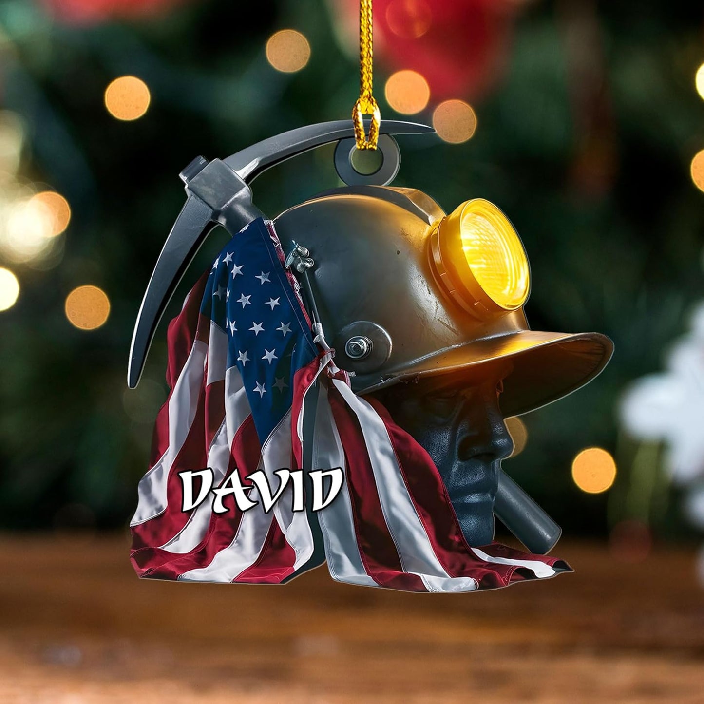 Custom Coal Miner Christmas Ornament – Personalized Name Decor Cmn9
