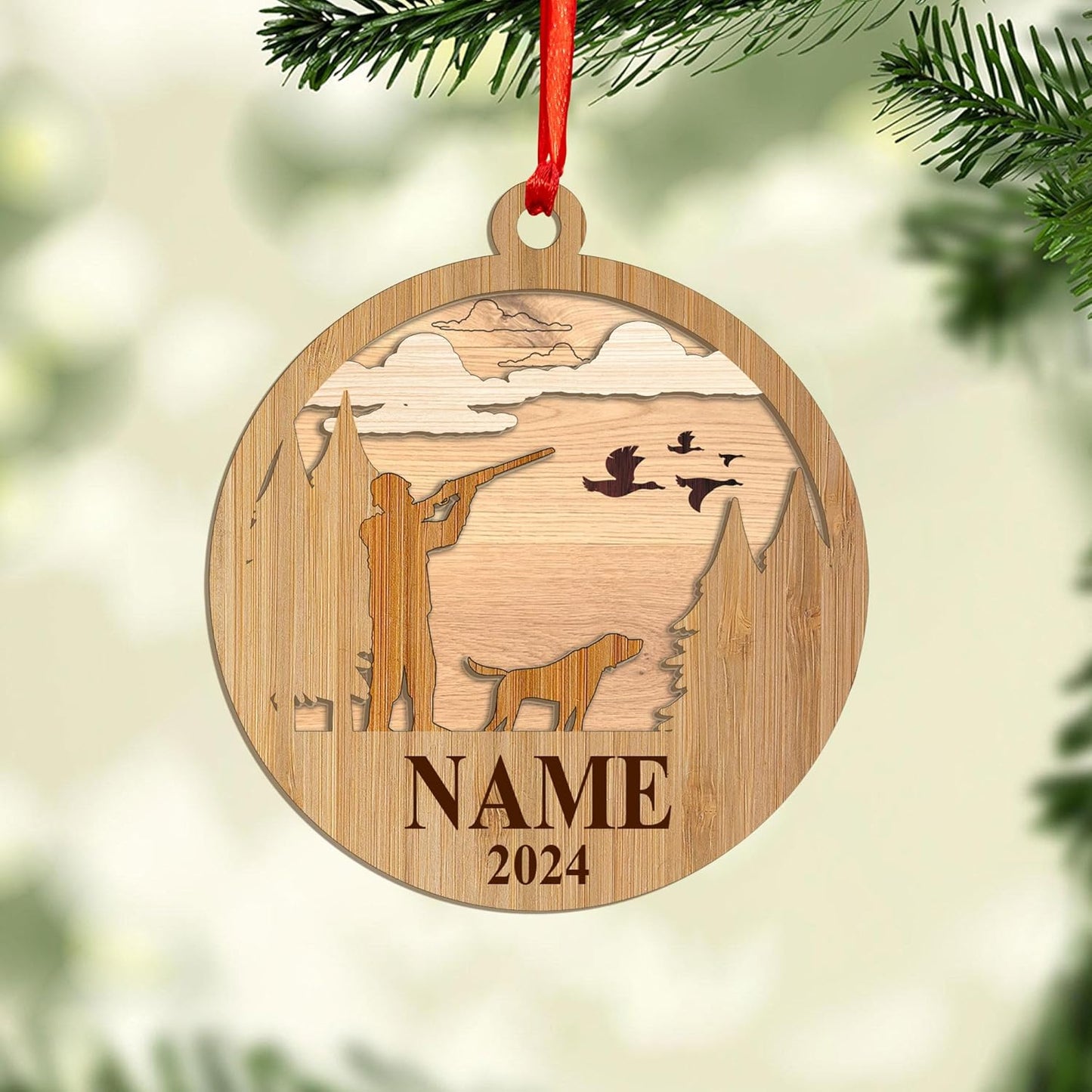 Personalized Hunting Ornament, Hunter Christmas Acrylic Ornament 2025 T29