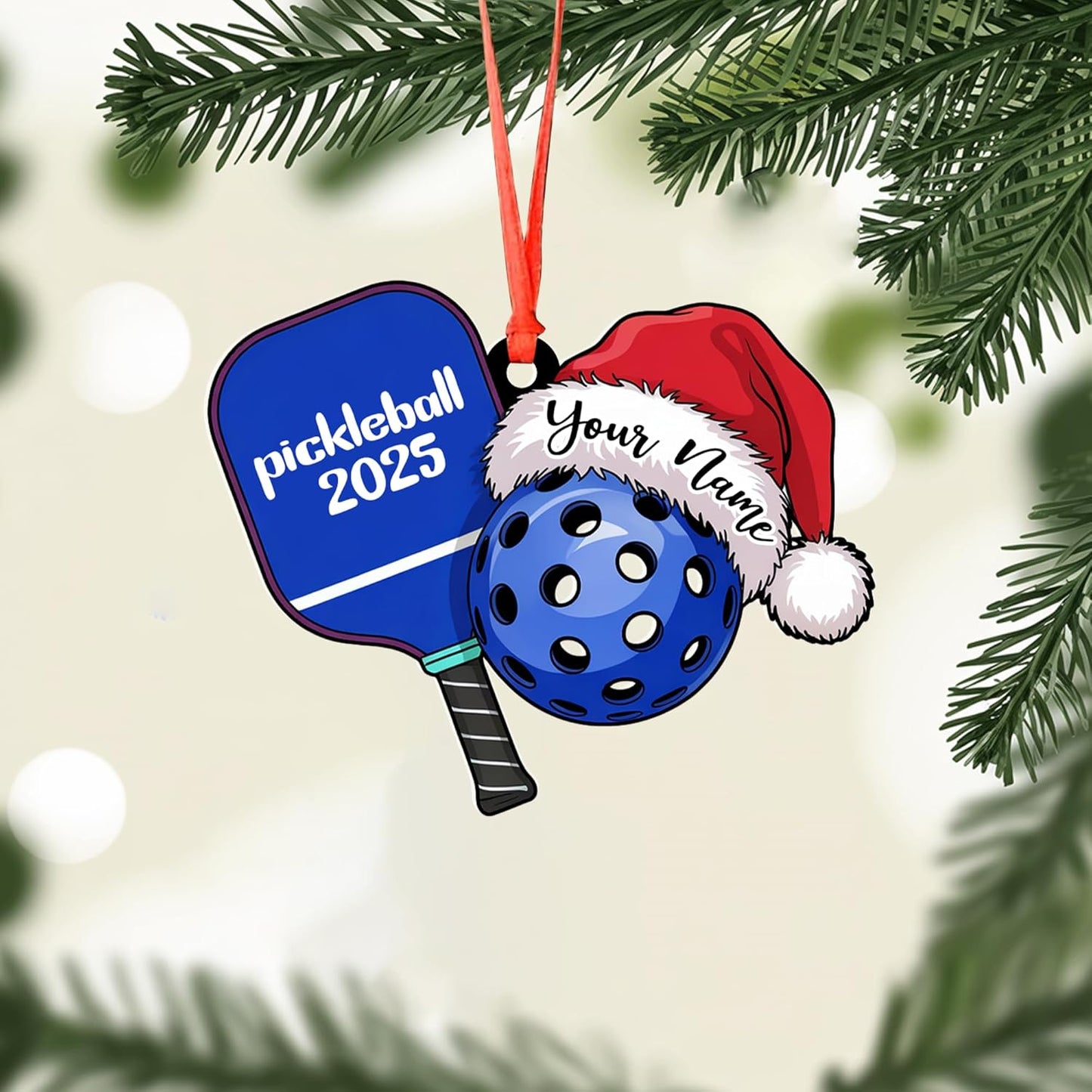 Personalized Pickleball Ornament – Custom Name & Year Paddle and Ball Christmas Ornament 7