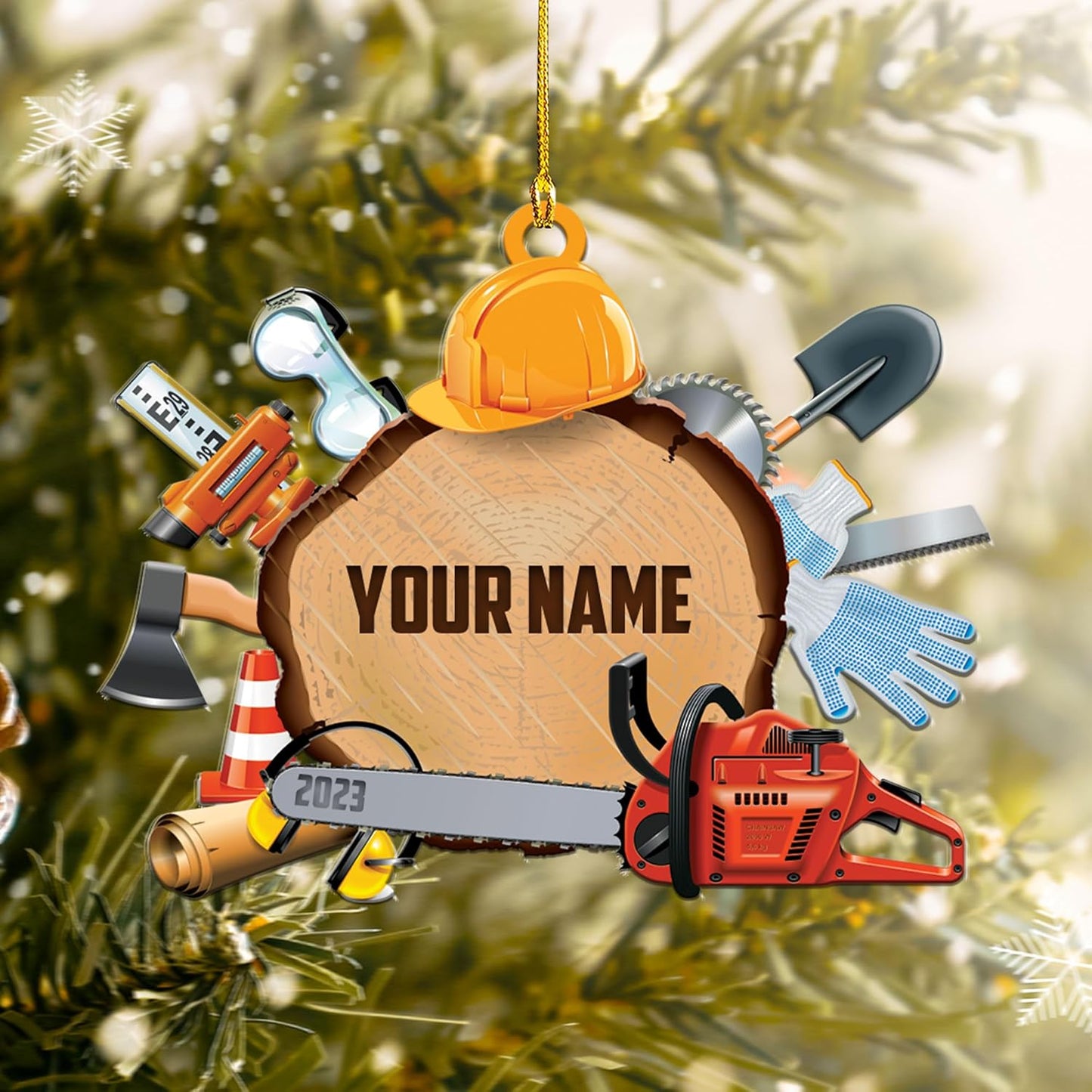 Personalized Carpenter Ornament – Woodworking Lumberjack Gift Ornament Style 68