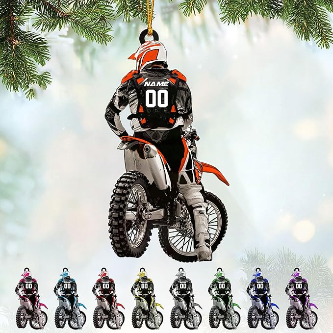 Personalized Dirt Bike Christmas Ornaments 2025 Custom Motocross Ornament Dirt bike Christmas Ornament N19