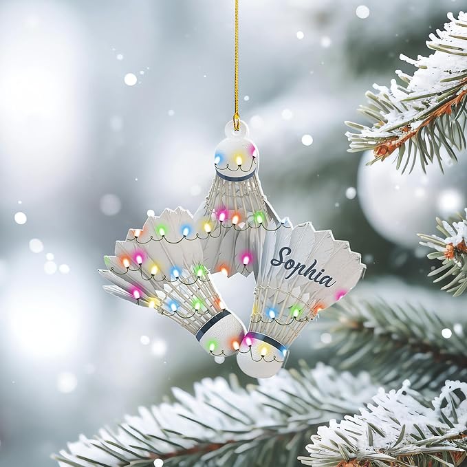Custom Christmas Gift for Badminton Players, Sports Lovers Badminton Ornament LL18