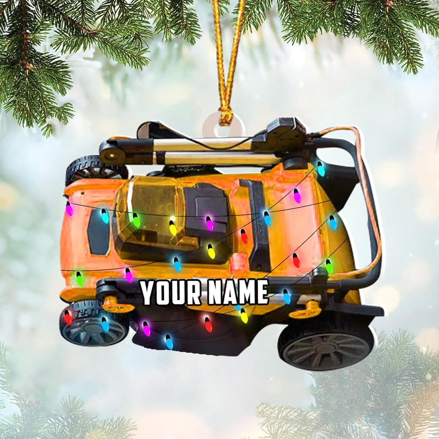 Personalized Lawn Mower Christmas Ornament | Custom Lawn Care Holiday Tree Decoration for Gardeners & Landscapers TG107